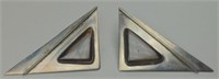 Sterling Silver Clear Quartz Triangle Earrings