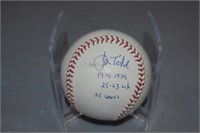 Autographed Baseball w/ Inscription Jim Todd