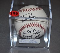 Autographed Baseball Tom Herr