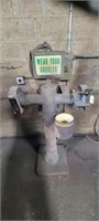 Large industrial dual head grinder on stand