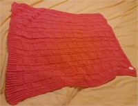 Handmade Pink Rose Checkerboard Baby Blanket