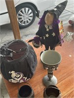 5pc Halloween includes Skeleton Goblet, Cauldren p