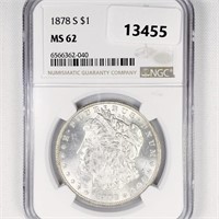 1878-S Morgan Silver Dollar NGC-MS62