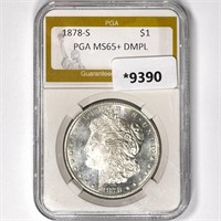 1878-S Morgan Silver Dollar PGA-MS65+ DMPL