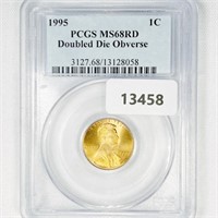 1995 DDO Lincoln Memorial Cent PCGS-MS68 RD