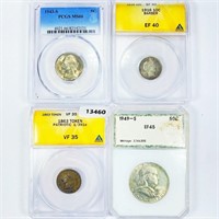 1863-1949 Misc Coins - Token, 10C, 25C, & 50C