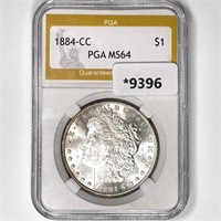 1884-CC Morgan Silver Dollar PGA-MS64