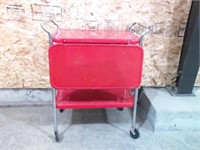METAL 2 TIER TROLLEY/CART FOLDING SIDES ON CASTERS