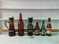 VARIETY OF OLD BOTTLES, 7-UP, GREAT FALLS SELECT