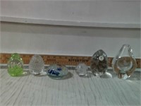 SEVERAL PAPERWEIGHT GLASS & CRYSTAL