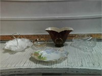 CANDY DISHES/TRAY, FENTON, CARLTONWARE, CLEAR