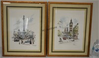 4 Jan Korthals Prints London Framed Signed