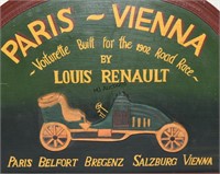 Renault Paris Vienna 1902 Race Sign
