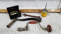 ANTIQUE TOOLS, WILLSON GOGGLES, OIL CAN