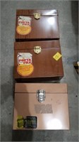 3 TIN PORT-A-FILE BOXES