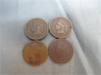 Lot of 4 Indian Head Pennies