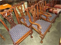 (5X) CARVED BALL & CLAW FOOTED CHAIRS