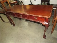 CARVED 3 DRAWER BALL & CLAW FOOT TABLE
