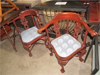 (2X) CHERRY CARVED CORNER BALL & CLAW FOOT CHAIRS