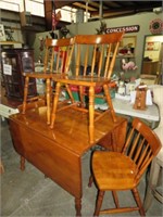 CHERRY DROP SIDED TABLE WITH FOUR CHAIRS