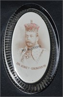 Glass Coronation Paperweight King George V 1911