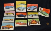 12 Topps World On Wheels Cards Cars 1950's