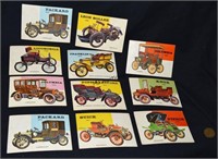 11 Topps World On Wheels Antique Car Cards  50's