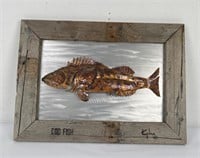 Kaplan Design Metal Cod Fish Wall Sculpture