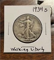 1934 S walking liberty Silver Half Dollar