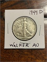 1944 D Silver US Walking Lib Half Dollar