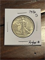 1946 S US Silver Walking Liberty Half Dollar
