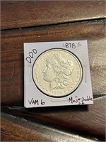 1878 S Morgan Silver Dollar VAM 6 Double Die Obv.