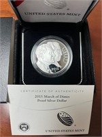 2015 March Of Dimes US Mint Proof Silver Dollar