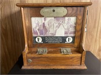 1 Cent Postcard Machine with Oak Case