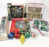 Lot of Glass Christmas Ornaments & Tree Topper