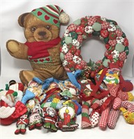 Lot of Plush Ornaments Wreath Bear