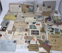 Lot of Vintage Stamps & Stamped Envelopes Notes
