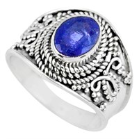 Natural 1.93ct Oval Faceted Tanzanite Ring