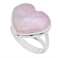 Natural 16.17ct Heart Shape Pink Kunzite Ring