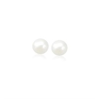 14k Freshwater Cultured White Pearl Earrings 4mm