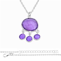 Natural 10.78ct Checker Cut Amethyst Necklace