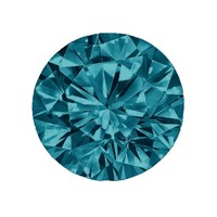 Genuine .50ct Round Blue Diamond