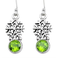 5.87ct Snowflake Green Alexandrite Dangle Earrings
