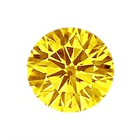 Genuine 0.50ct Round Yellow Diamond