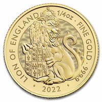 2022 Gb 1/4oz Gold Royal Tudor The Lion Of England