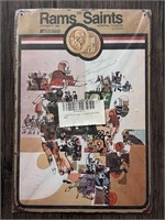 Rams vs Saints Memorial Coliseum Tin Sign