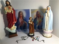 RELIGIOUS LOT ~ TALL JESUS, MOTHER MARY STATUES,
