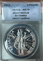 2011 Silver 1oz UK Britannia Grade MS70