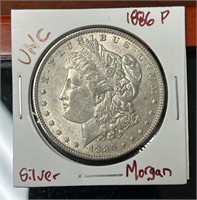 Uncirculated 1886 MORGAN US Silver Dollar Coin