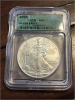 2004 US Silver American Eagle Graded MS69